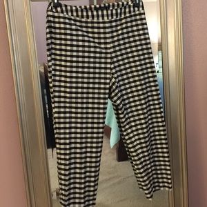 14w Talbots black & white check pants